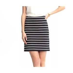Banana Republic Navy and White Striped Pencil Cotton Short Skirt Sz.14